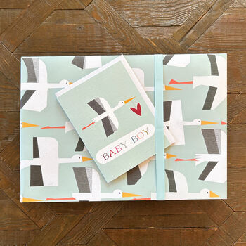 Blue Stork Wrapping Paper Two Sheets, 5 of 6