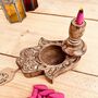 Handmade Mango Wood Backflow Hamsa Hand Incense Holder, thumbnail 2 of 5