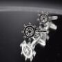 Ship Wheel Silver Cufflinks Gift For Sailors 316 L Stainless Steel, thumbnail 3 of 6