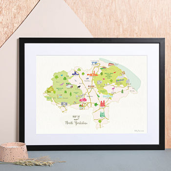 Map Of North Yorkshire Art Print, 5 of 9