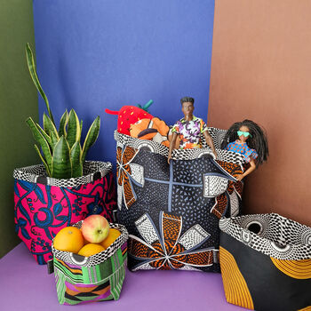 African Print Basket Pots | Deji Print, 3 of 4