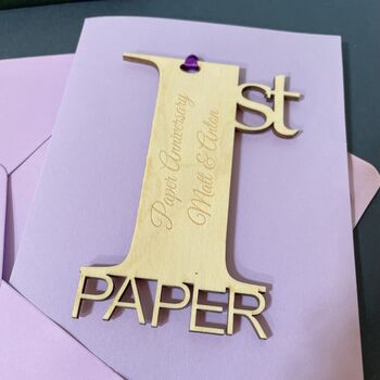 Personalised 1st Paper Meaning Anniversary Card, 5 of 10
