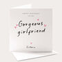 Personalised Birthday Card For Girlfriend With Pink Hearts, thumbnail 1 of 4