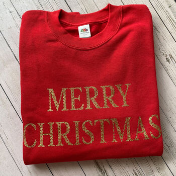 Merry Christmas Jumper With Gold Letters, 3 of 5