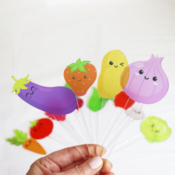 Set Of 12 Cute Veg And Fruit Plant Markers, 9 of 10