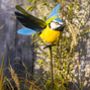 Flying Blue Tit On Rod Handmade Recycled Sculpture, thumbnail 2 of 4