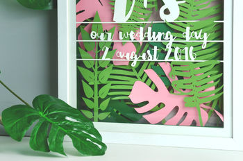 Personalised Tropical Leaf Multi Layered Papercut, 4 of 4