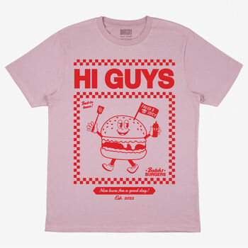 Hi Guys Unisex Burger Graphic T Shirt, 3 of 3