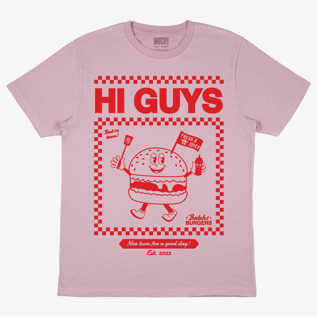 Hi Guys Women’s Burger Graphic T Shirt By Batch1