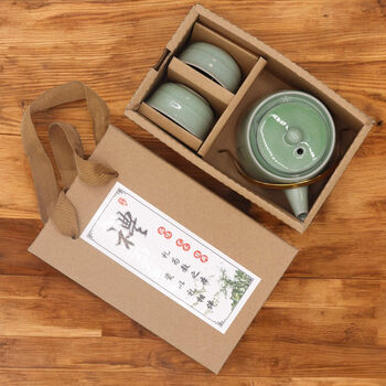 Jade Herbal Tea Set With Teapot And Two Tea Cups, 4 of 4