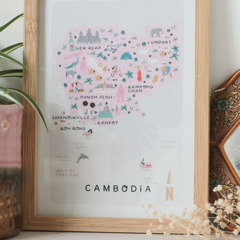 Cambodia Illustrated Map, 2 of 5
