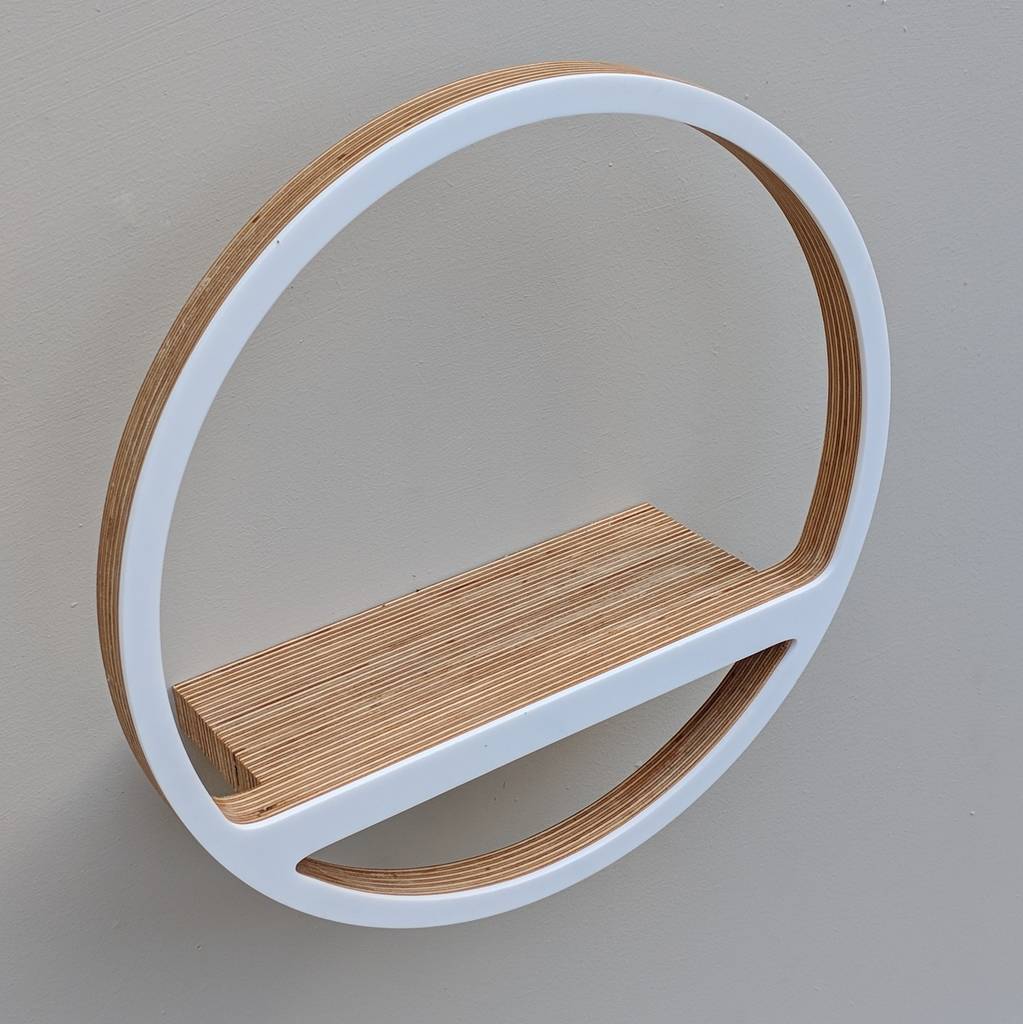 modern wooden circle shelf by youbadcat