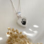 Sterling Silver Handprint Heart Locket Necklace, thumbnail 2 of 9