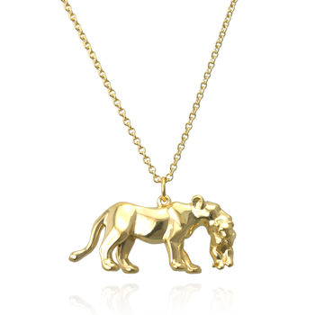 Personalised Lioness Mother And Baby Necklace, 5 of 12