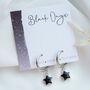 Black Onyx Star Hoop Earrings, thumbnail 3 of 10