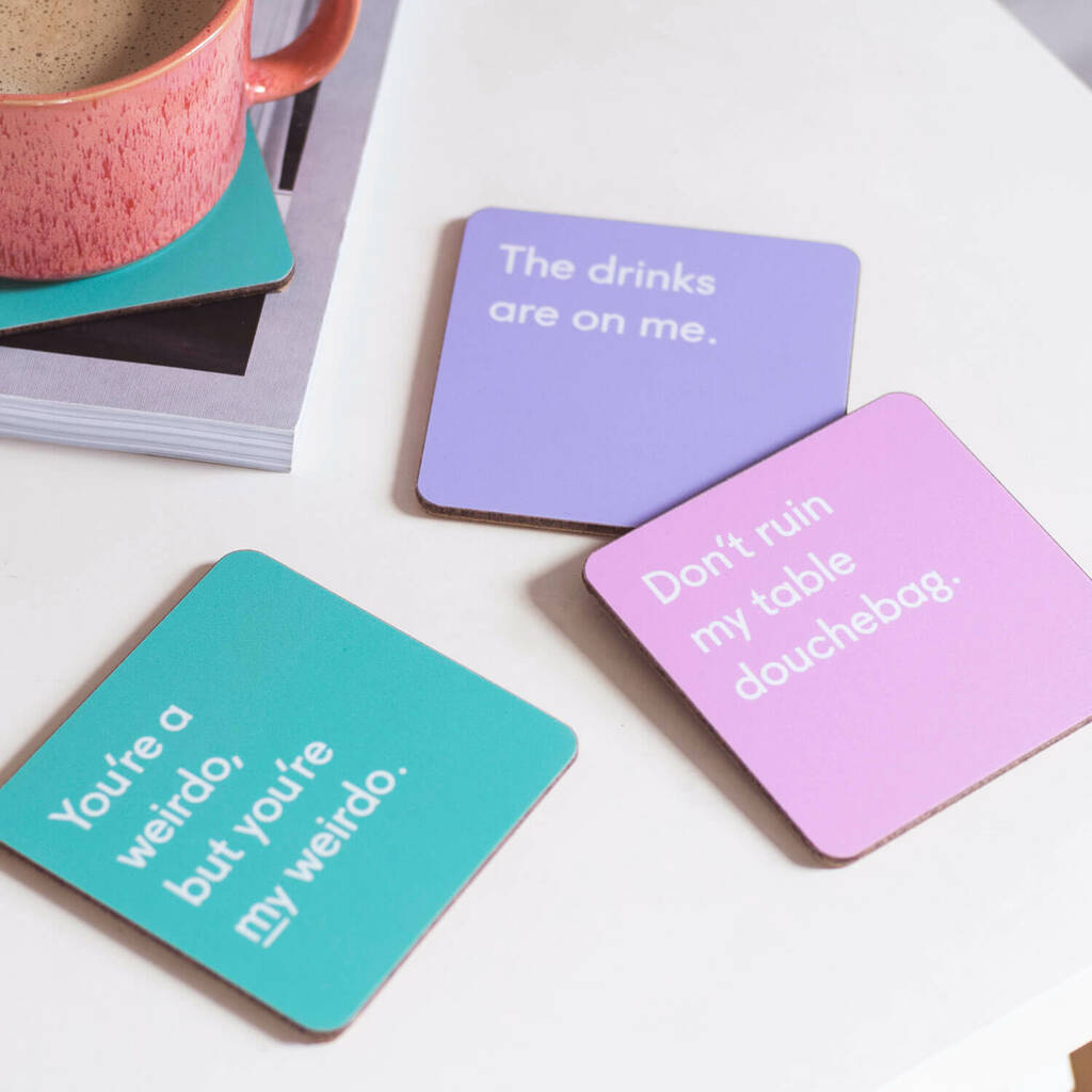 'The Drinks Are On Me' Funny Coaster By Twin Pines Creative ...