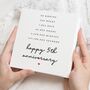 Personalised 5th Wedding Anniversary Card For Husband, thumbnail 1 of 7