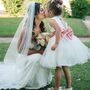 Handmade Sparkly Tulle Heart Back Flower Girl Dress, thumbnail 1 of 11