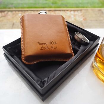 Personalised Maps And Contours Hip Flask In A Gift Box, 5 of 6
