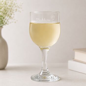 Engraved Wine Glass Personalised 80th Birthday Gift, 3 of 8