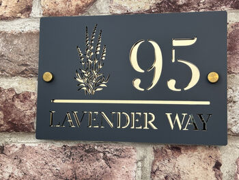 Personalised Lavender Design House Sign Acrylic, 3 of 7