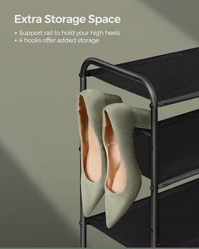 Multi Tier Shoe Rack Fabric Shoe Organiser Storage, 4 of 6