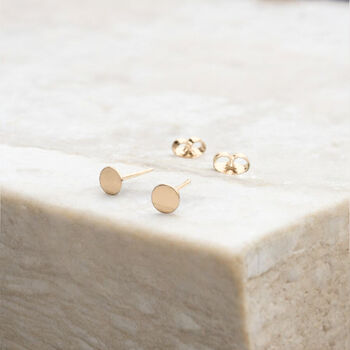 Mini 18ct Yellow Gold Plated Disc Stud Earrings, 4 of 7