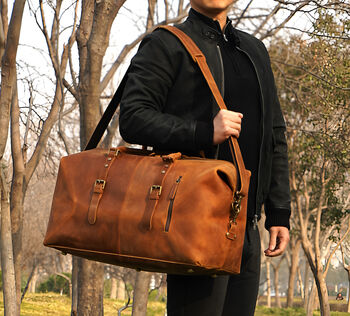 Genuine Leather Holdall Large, 2 of 12