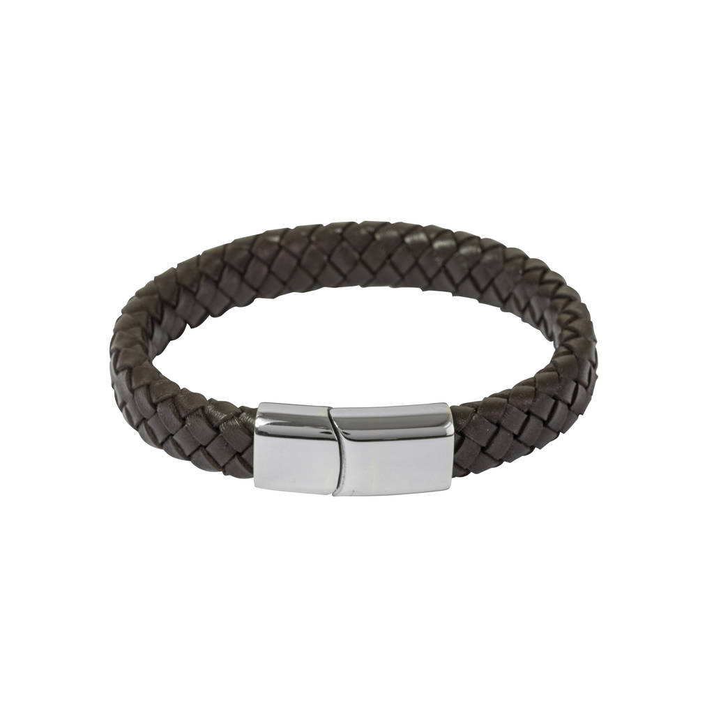 Mens Brown Leather Bracelet By Amara Amara | notonthehighstreet.com