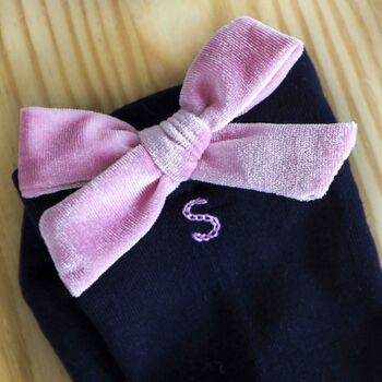 Personalised Velvet Bow Bamboo Socks Gift For Her, 3 of 6