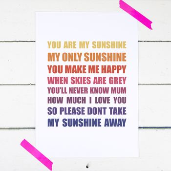 You Are My Sunshine Personalised Print, 4 of 7