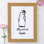 Personalised Curious Penguin Art, thumbnail 2 of 5