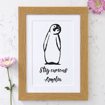 Personalised Curious Penguin Art, 2 of 5