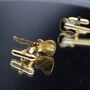 Electric Guitar Gold Cufflinks Gift For Musicians 316 L Stainless Steel Rock Accessory, thumbnail 3 of 5