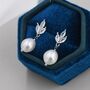 Marquise Cz Trio With Dangling Baroque Pearl Earrings, thumbnail 4 of 12