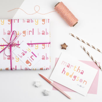 Baby Girl Wrapping Paper Set, 6 of 9