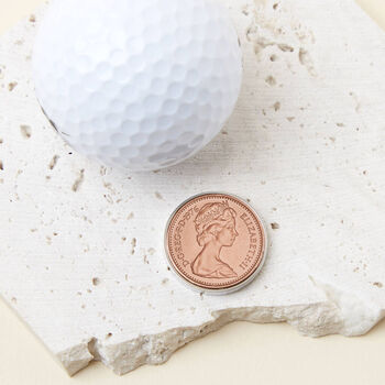 50th Birthday 1976 Lucky Penny Coin Golf Marker, 2 of 7