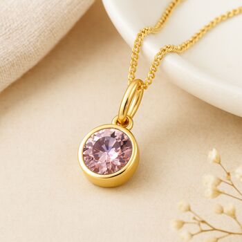 Personalised Gold Plated Sterling Silver June Birthstone Alexandrite Pendant Necklace, 2 of 11