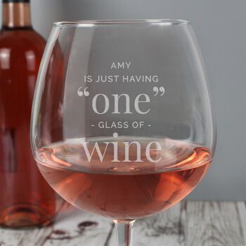 Personalised 'One Glass' Bottle Of Wine Glass, 3 of 4