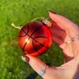 Christmas Basketball Glass Bauble, thumbnail 2 of 3