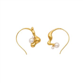 Pearl Flow Small Hoop Earrings, 7 of 7