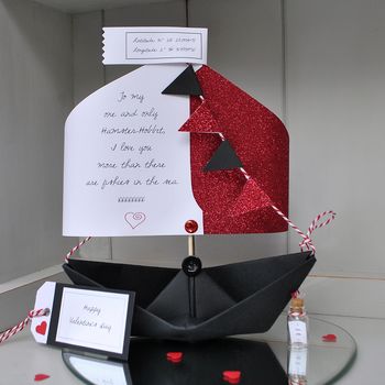 Valentine's Personalised Sailing Boat Card Gift, 2 of 10