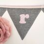 Bunting Personalised Luxury Grey And Pink New Baby Girl, thumbnail 11 of 12