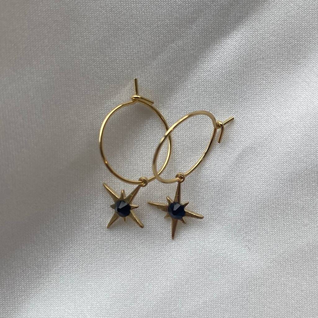 North Star Celestial Hoop Earrings, 1 of 3