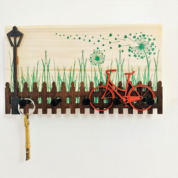 Bicycle Handcrafted Wooden Key Holder, 3 of 6
