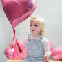 Pink Heart Shaped Valentine's Balloons With Tassels, thumbnail 3 of 5