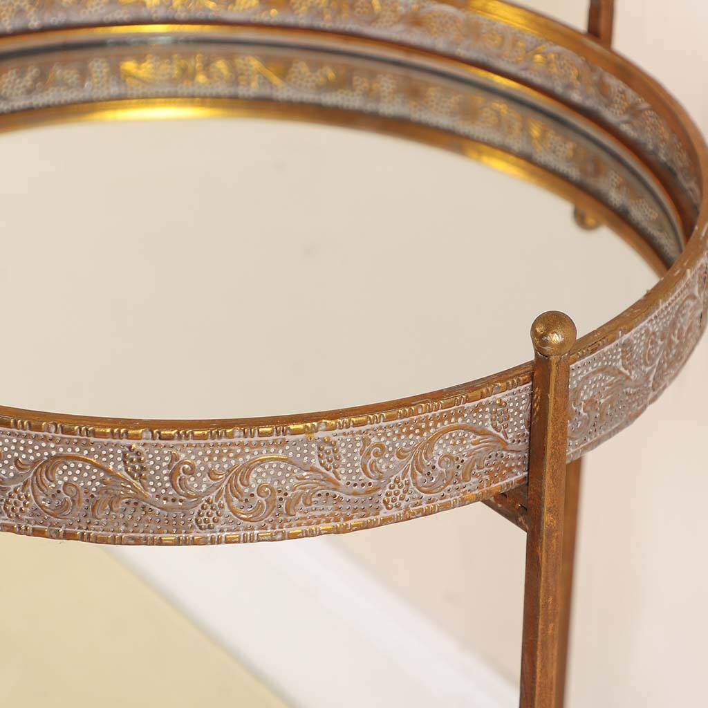 Villiers Ornate Gold Mirror Bar Tray Table By Dibor