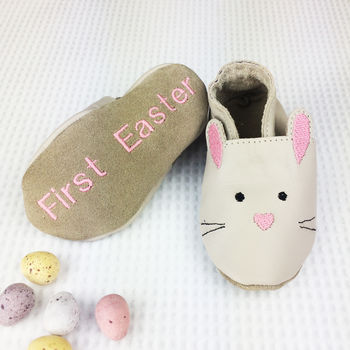 Personalised First Easter Rabbit Baby Shoes, 4 of 9