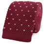 Men's Square End Knitted Tie With Dots | Wine Red, thumbnail 1 of 5