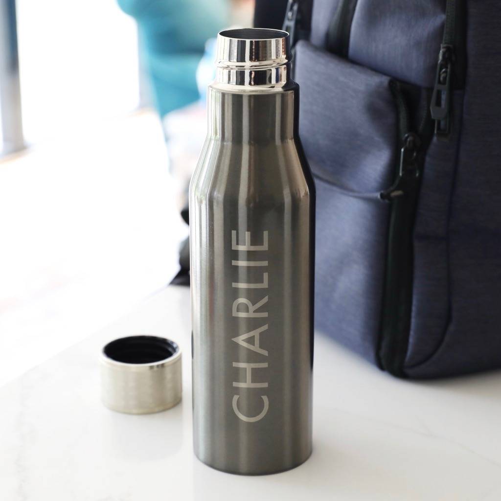 Personalised Ted Baker Knurled Lid Water Bottle By Lisa Angel